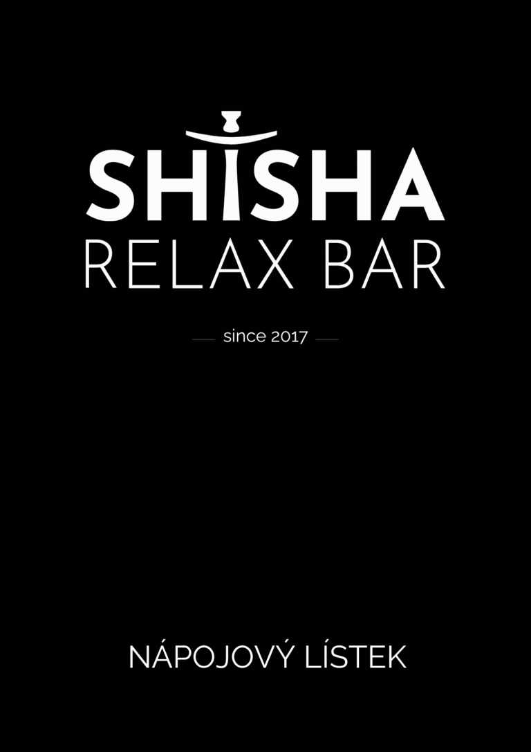 Úvodní stránka nápojového lístku Shisha Relax Bar Frýdek-Místek.